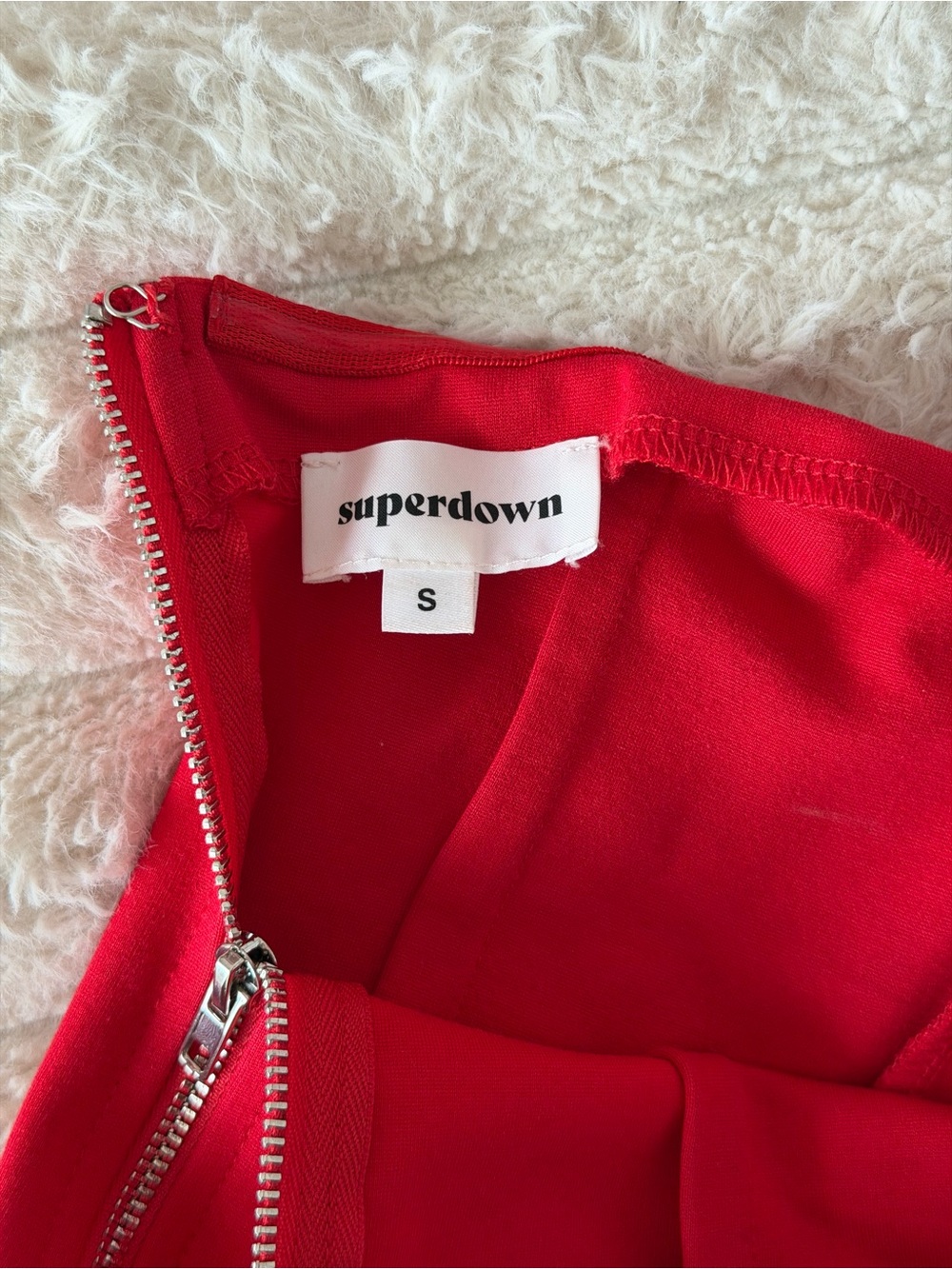 superdown Strapless Red Fringe Hem Mini Dress - Picture 2 of 2